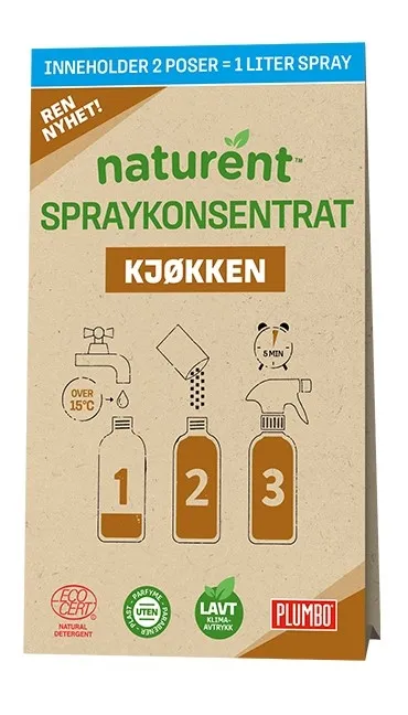 Naturent Kjøkken spraykonsentrat 2 pk. Ecocert