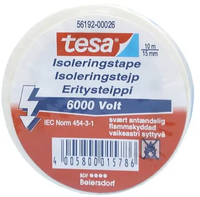 ELEKTROTAPE 10MX15MM HVIT TESA
