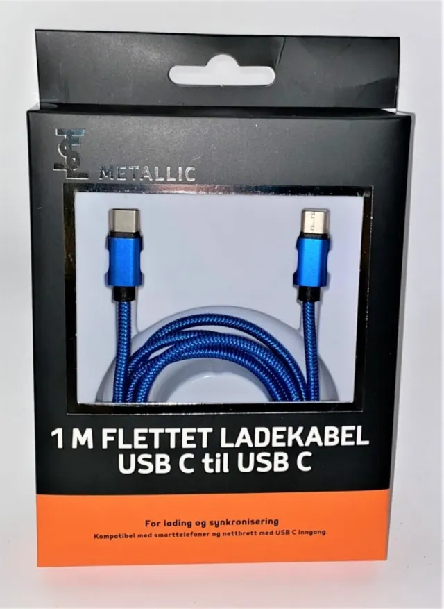 Ladekabel C til C - 1 Meter   -  Blå